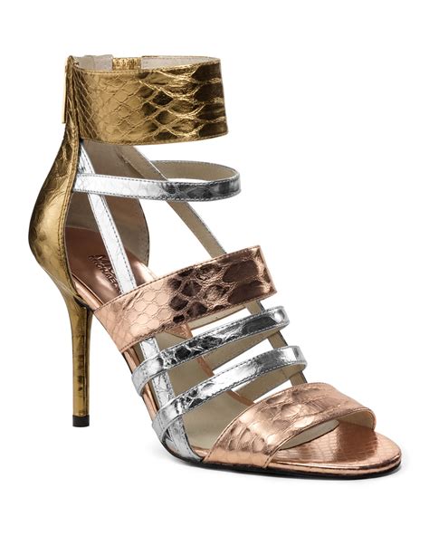 michael michael kors footwear strappy gold|michael kors leather shoes.